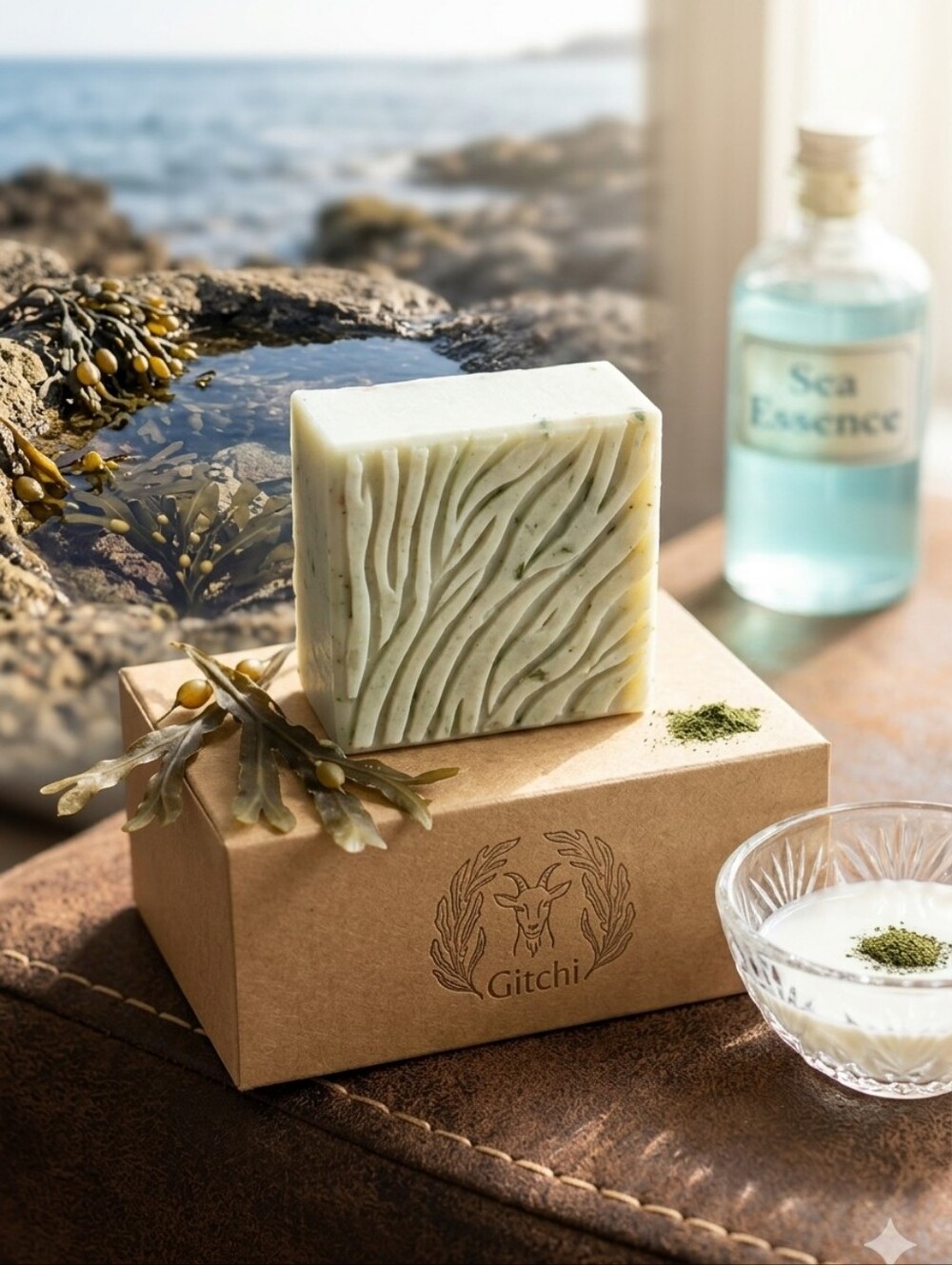 Sea Essence Natural Seaweed And Sea Salts Goats Milk Soap Bar